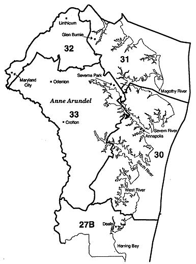 Anne Arundel County Maryland Legislative Election District Maps